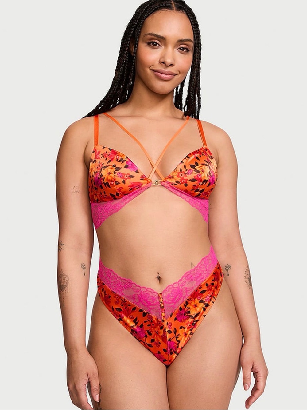 Island Vibes Orange Tropical Print Bodysuit